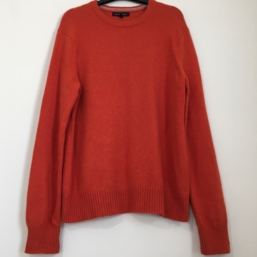 Banana Republic Merino Wool & Cotton Crew Neck Long Sleeve Tight Knit Sweater